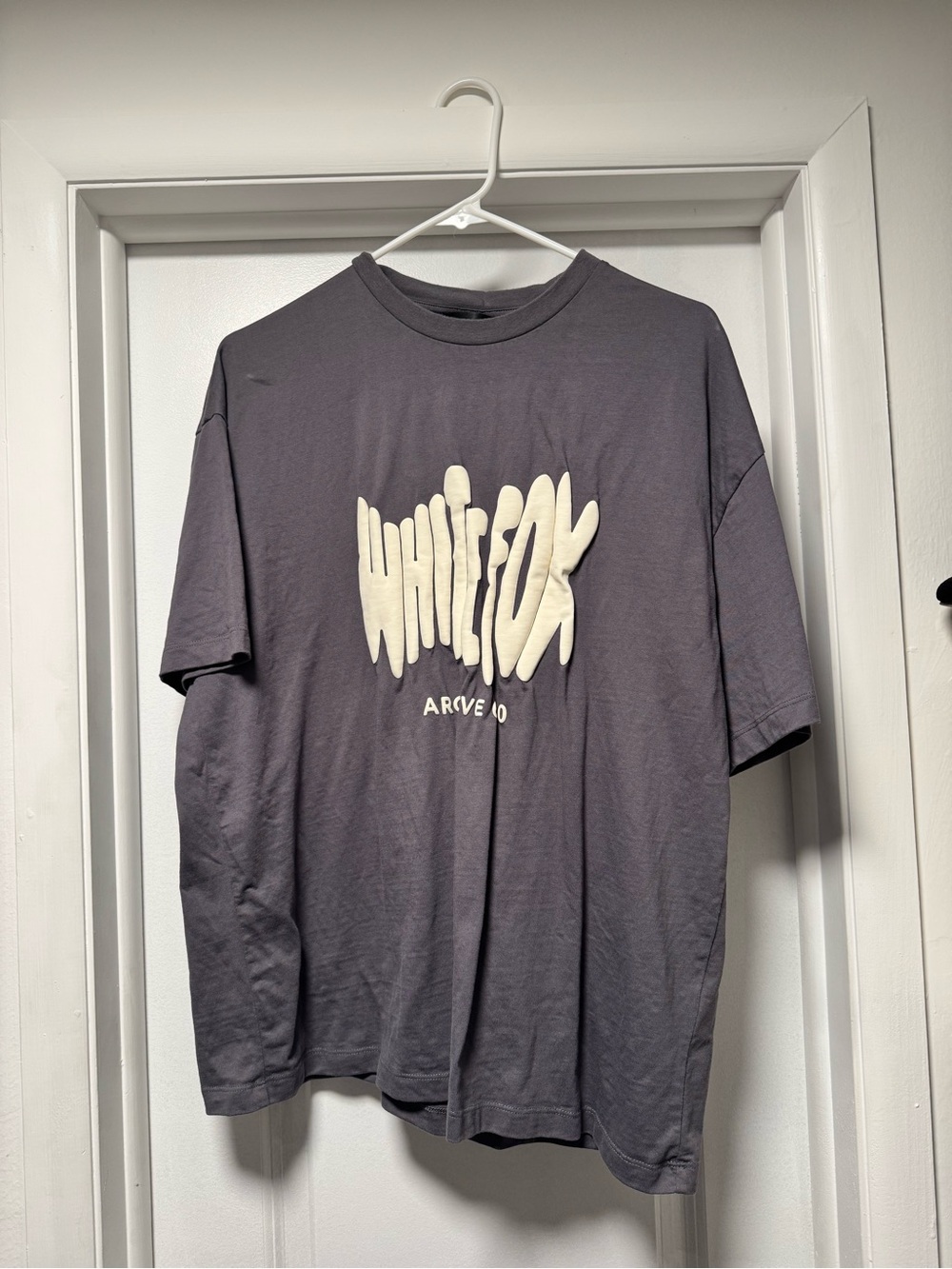 White Fox Boutique Men's Charcoal Graphic Tee with Cream Logo